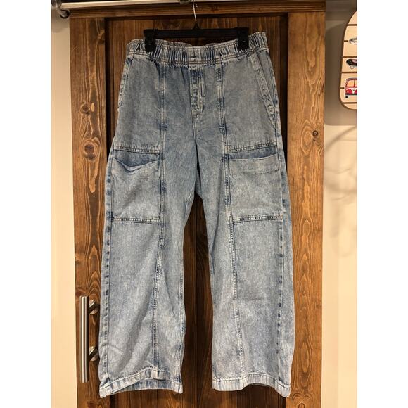 Gap High Rise Wide Leg Pull On Jeans Large - Picture 1 of 5